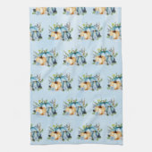 Blue Waterverf Pumpkin Autumn Kitchen Towel Theedoek (Verticaal)
