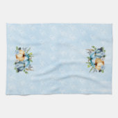 Blue Waterverf Pumpkin Herfst Autumn Kitchen Towel Theedoek (Horizontaal)
