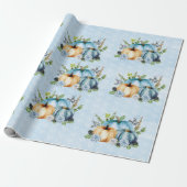 Blue Waterverf Pumpkin Herfst herfst Cadeaupapier (Uitgerold)
