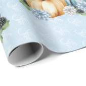 Blue Waterverf Pumpkin Herfst herfst Cadeaupapier (Rol Hoek)