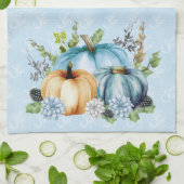 Blue Waterverf Pumpkin Herfst herfst Theedoek (Gevouwen)