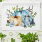 Blue Waterverf Pumpkin Herfst herfst Theedoek (Gevouwen)