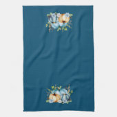 Blue Waterverf Pumpkin Herfst herfst Theedoek (Verticaal)