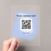 blue waterverf QR scancode voeg aangepaste tekst r Acryl Uitnodigingen (Insitu (Draagbaar))