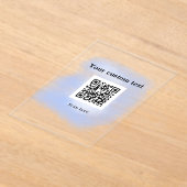 blue waterverf QR scancode voeg aangepaste tekst r Acryl Uitnodigingen (Laagn)