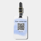 blue waterverf QR scancode voeg aangepaste tekst r Bagagelabel (Voorkant verticaal)