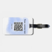 blue waterverf QR scancode voeg aangepaste tekst r Bagagelabel (Achterkant horizontaal)