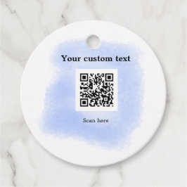 blue waterverf QR scancode voeg aangepaste tekst r Bedankjes Labels