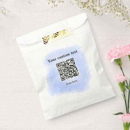 blue waterverf QR scancode voeg aangepaste tekst r Bedankzakje (Gezegeld)
