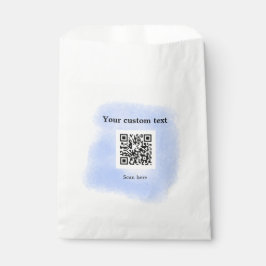 blue waterverf QR scancode voeg aangepaste tekst r Bedankzakje