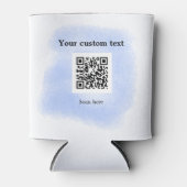 blue waterverf QR scancode voeg aangepaste tekst r Blikjeskoeler (Voorkant)
