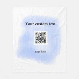 blue waterverf QR scancode voeg aangepaste tekst r Fleece Deken