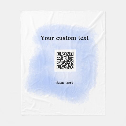 blue waterverf QR scancode voeg aangepaste tekst r Fleece Deken (Voorkant)