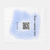 blue waterverf QR scancode voeg aangepaste tekst r Fleece Deken (Voorkant (Horizontaal))