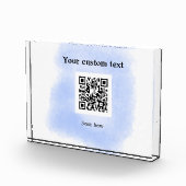 blue waterverf QR scancode voeg aangepaste tekst r Fotoblokken (Rechts)