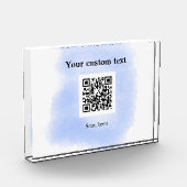 blue waterverf QR scancode voeg aangepaste tekst r Fotoblokken (Links)