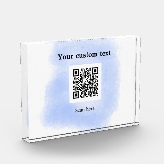 blue waterverf QR scancode voeg aangepaste tekst r Fotoblokken (Links)