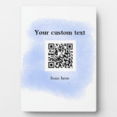 blue waterverf QR scancode voeg aangepaste tekst r Fotoplaat (voorkant)