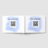 blue waterverf QR scancode voeg aangepaste tekst r Gastenboek (Volledig)