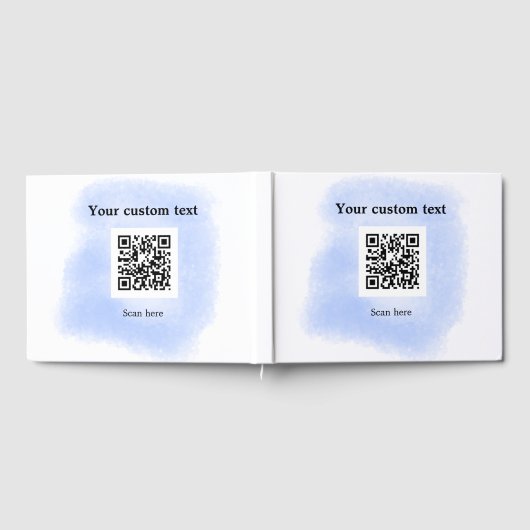 blue waterverf QR scancode voeg aangepaste tekst r Gastenboek (Volledig)
