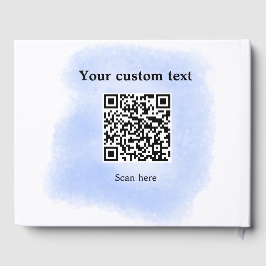 blue waterverf QR scancode voeg aangepaste tekst r Gastenboek (Achterkant)