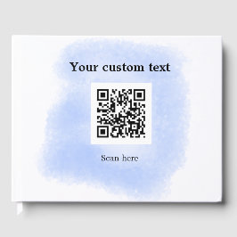 blue waterverf QR scancode voeg aangepaste tekst r Gastenboek