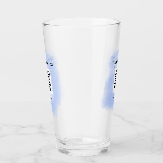 blue waterverf QR scancode voeg aangepaste tekst r Glas (Rechts)