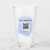 blue waterverf QR scancode voeg aangepaste tekst r Glas (Voorkant)