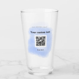 blue waterverf QR scancode voeg aangepaste tekst r Glas