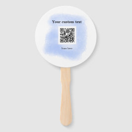 blue waterverf QR scancode voeg aangepaste tekst r Handwaaier