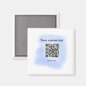 blue waterverf QR scancode voeg aangepaste tekst r Magneet (Voorkant / Achterkant)