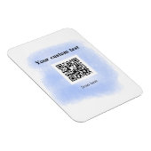 blue waterverf QR scancode voeg aangepaste tekst r Magneet (Rechterzijde)