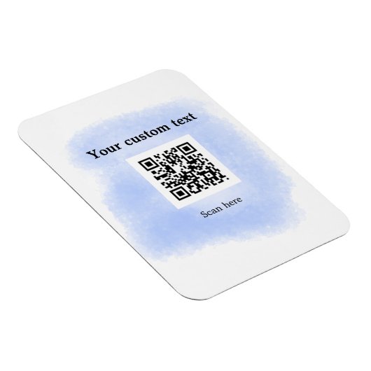 blue waterverf QR scancode voeg aangepaste tekst r Magneet (Rechterzijde)