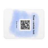 blue waterverf QR scancode voeg aangepaste tekst r Magneet (Horizontaal)