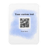 blue waterverf QR scancode voeg aangepaste tekst r Magneet (Verticaal)