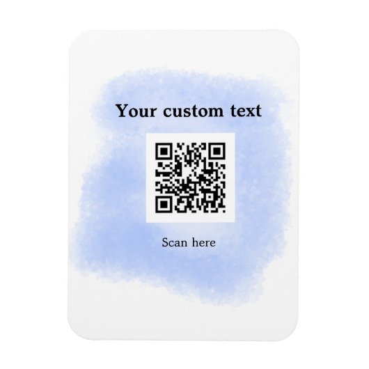 blue waterverf QR scancode voeg aangepaste tekst r Magneet (Verticaal)