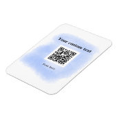 blue waterverf QR scancode voeg aangepaste tekst r Magneet (Linkerzijde)