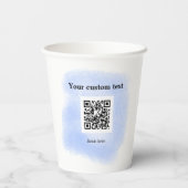 blue waterverf QR scancode voeg aangepaste tekst r Papieren Bekers (Achterkant)
