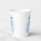 blue waterverf QR scancode voeg aangepaste tekst r Papieren Bekers (Links)