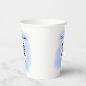 blue waterverf QR scancode voeg aangepaste tekst r Papieren Bekers (Rechts)