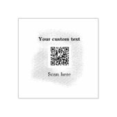 blue waterverf QR scancode voeg aangepaste tekst r Rubberstempel (Afrduk)