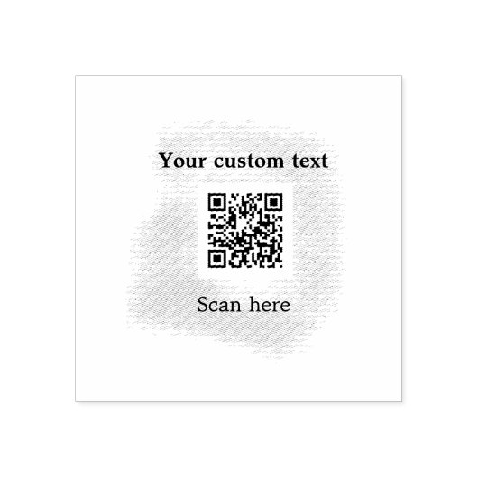 blue waterverf QR scancode voeg aangepaste tekst r Rubberstempel (Afrduk)
