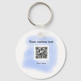 blue waterverf QR scancode voeg aangepaste tekst r Sleutelhanger