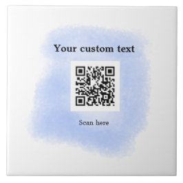 blue waterverf QR scancode voeg aangepaste tekst r Tegeltje