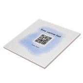blue waterverf QR scancode voeg aangepaste tekst r Tegeltje (Zijkant)