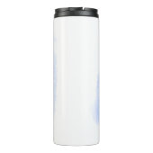 blue waterverf QR scancode voeg aangepaste tekst r Thermosbeker (Achterkant)