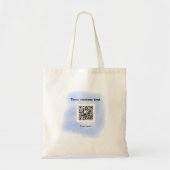 blue waterverf QR scancode voeg aangepaste tekst r Tote Bag (Voorkant)