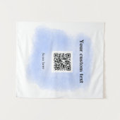 blue waterverf QR scancode voeg aangepaste tekst r Wandkleed (Voorkant (horizontaal))