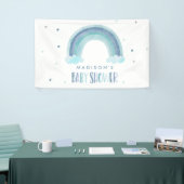 Blue Waterverf Rainbow Baby shower Welkom Spandoek (Beurs)
