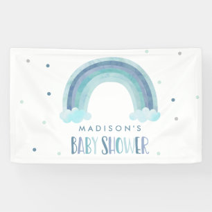 Blue Waterverf Rainbow Baby shower Welkom Spandoek